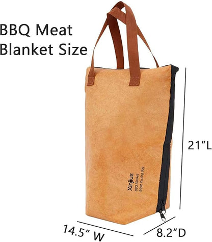 BBQ Blanket for Resting Meat, Reusable Smoke Grilling Resting Bags, Large Capacity Meat Resting Blanket for Brisket/Pork Shoulders/Turkeys, Xmas Gift for Men BBQ Lovers (Regular 21in)