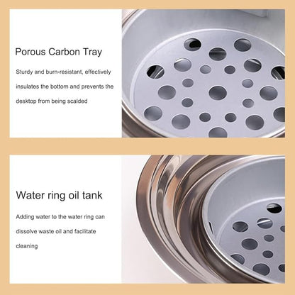 13.8 inches Small Charcoal Grill Portable Stainless Barbecue Stove for Outdoor Camping BBQ Grill Outdoor Cooking (Silver 35 * 12.5cm)
