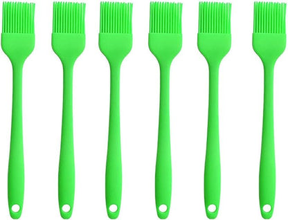 Silicone brush, Oil Brush for BBQ Kitchen Cooking Baking and Grilling (6 PCS,green)