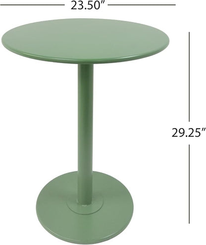 Christopher Knight Home Jodi Outdoor Bistro Set, 3-Piece Bistro Table and Chairs Set of 2, Patio Furniture Set with Iron Frame, Patio Conversation Set for Poolside/Garden Cafeteria, Matte Green