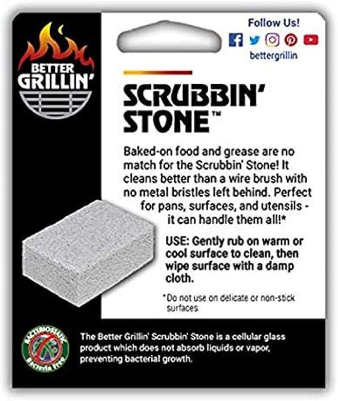 Better Grillin Scrubbin Stone Grill Cleaning Brick Block | Griddle Stone | Grill Stone Cleaning Block | Barbecue Grill Cleaner for BBQ, Griddle, & Racks (Pack of 3)