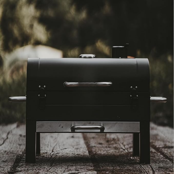 18-Inch Portable Tabletop Charcoal BBQ Grill, 2-Tiered with Side Handles & Lid, Compact Grill & Smoker for Picnic, Tailgate & Outdoor Cooking