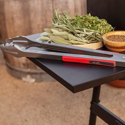 Nexgrill 17.5" Charcoal Grill with Side Shelf, 349 SQ In Cooking Space, Adjustable Chimney, Air Dampers, Temperature Gauge, Warming Rack, Barrel Smoker Grill for Camping, Picnics, and More - 810-0063