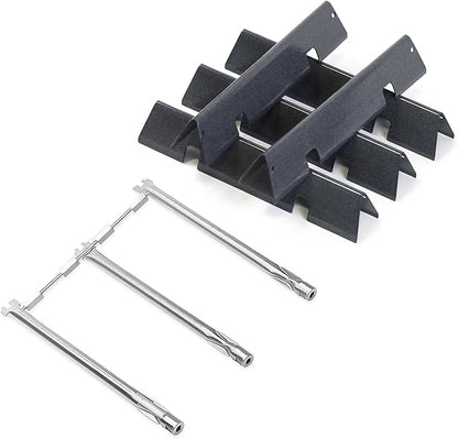 Spirit II E-310 Parts 7636 Flavorizer Bars & 69787 Burner Tubes for Weber Spirit & Spirit 2 GS4 300 Series E310 E320 E330 S310 S320 S330 with Front Control, 15.3" Heat Plates & 18" Grill Burners