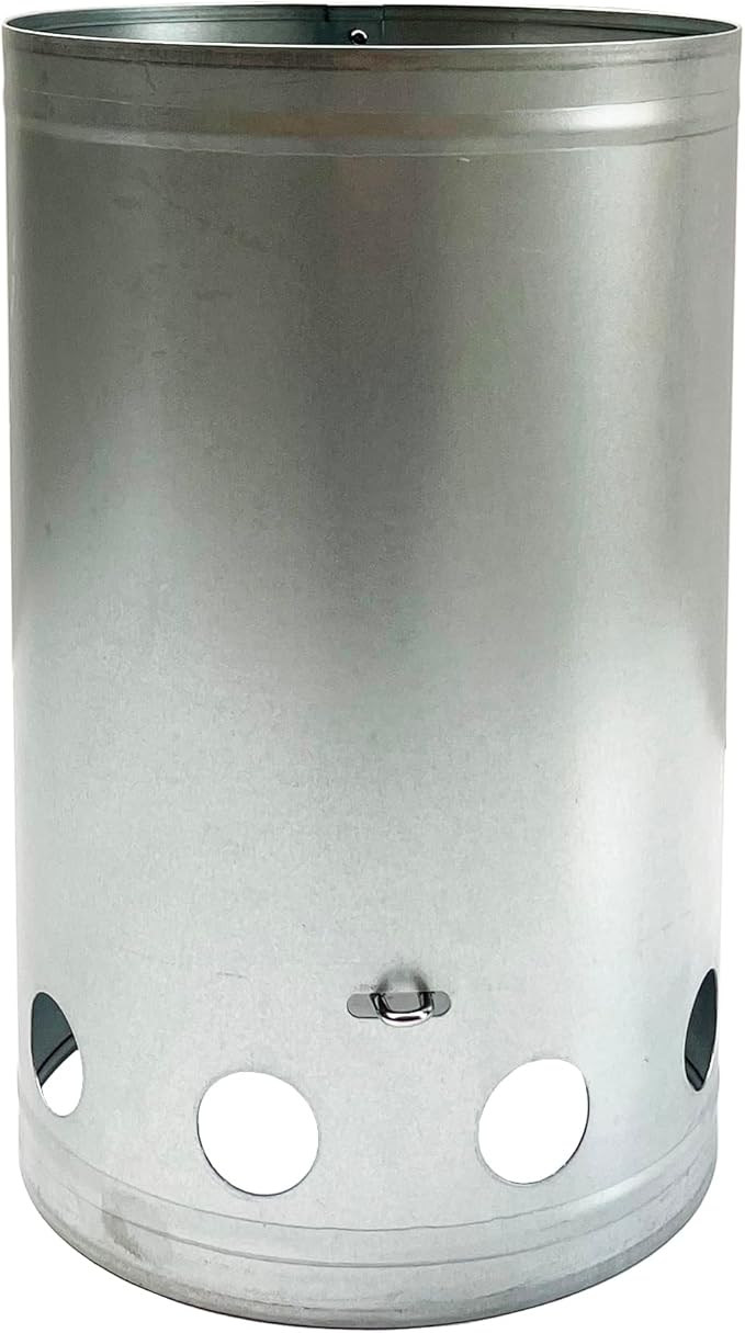 Charcoal Chimney Starter with Firelighters, XL 7.5X12 Chimney Starter, Tilted Handle Design for Safe Outdoor Grilling & Camping, Silver