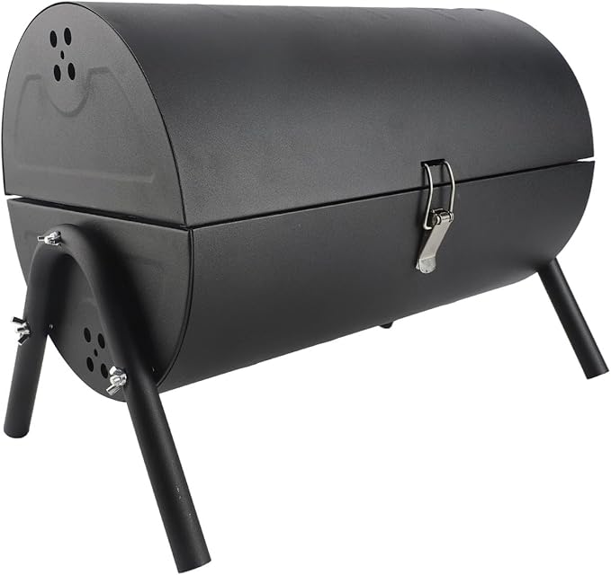 Alomejor Portable Charcoal GrillCharcoal BBQ Grill,Charcoal Barbecue Grillfor Camping Picnics PartiesCharcoal Grills (Black)