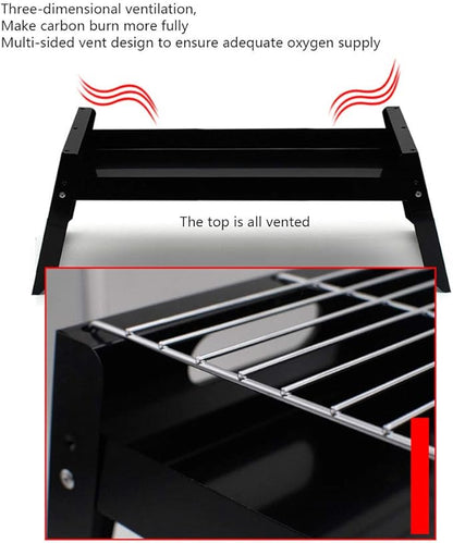 Charcoal Grill Barbecue Portable BBQ Folding Barbecue Grill Large Grilling Surface and Capacity Grill for Outdoor Cooking Camping Hiking Happy Party Family