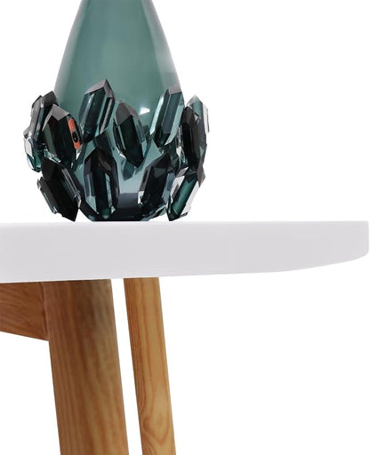 NEWISHER Round Fitted Table Cover Spandex Stretch Tablecloth White Table Top Cover with Elastic Edged for Dining Picnic Patio 60 inch