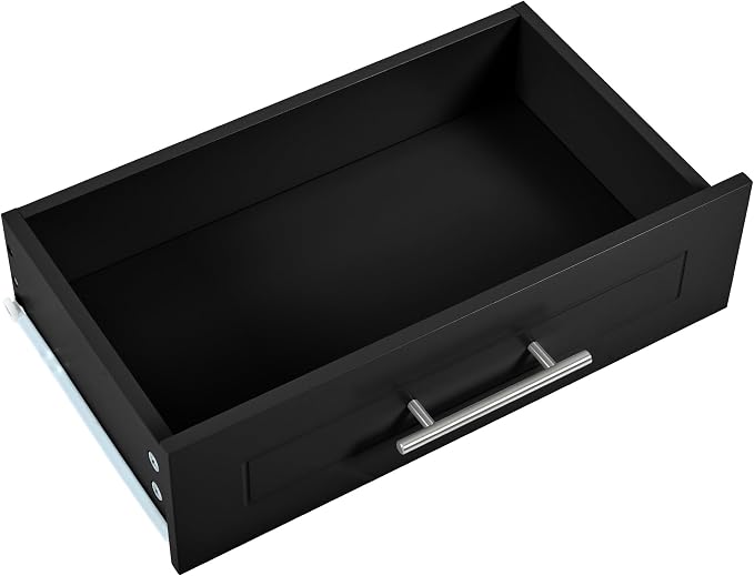 Ball & Cast Fluted Kitchen Island with Trash Can Storage Cabinet,Power Outlet,Internal Storage Rack,Rolling Kitchen Islands On 5 Wheels W/3 Drawers & 3 Open Side Racks for 10 Gallon Garbage Bin,Black