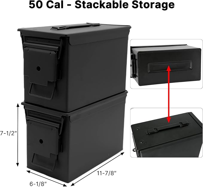 Aolamegs 50 Cal Ammo Can – Locking Hardware Kit and Stainless Steel Padlock，Ammo Box Military & Army M2A1