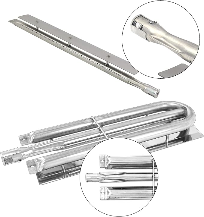 Stainless Steel Burner Tube Replacement for Viking 316-911, VGBQ 30 in T Series, VGBQ 41 in T Series, VGBQ300-2RT/E and Other Gas Grill Parts, SA548A (1-Pack) + SA538A (2-Pack)