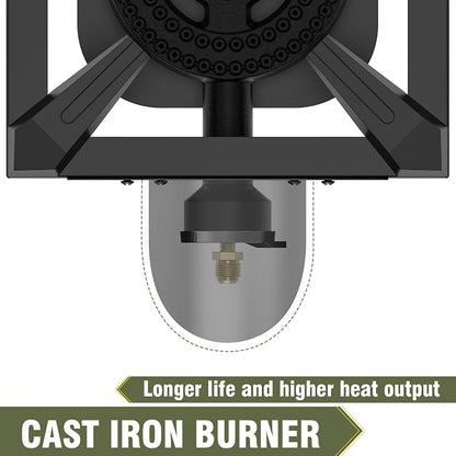 BESTFIRE Propane Burner, 100,000 BTUs High Pressure Single Propane Stove - Upgraded Heat Shield, 4.1ft Adjustable Hose with Regulator, Gas Stove for Outdoor Cooking, Turkey Fry, Seafood Boil