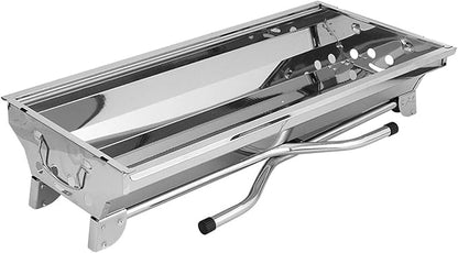 Outdoor Stainless Folding BBQ Grills Picnic Barbecue Rack Grill Charcoal Stove Picnic Accessories Suitable for 3 6 Person Silver BBQ Grill