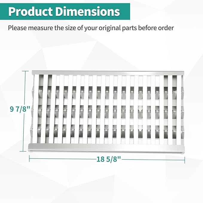 18 5/8" Stainless Steel Grill Heat Plates Shield Flame Tamer Ceramic Rods Radiant Tray for DCS Grill Parts Replacement for 27DBR, 27DBQR, 36EBQAR, 48DBQ, BGA27-BQ, BGB36-BQARL, BGA48-BQARL