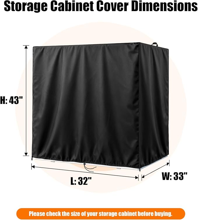 Kasla Outdoor Storage Cabinet Cover, 32"L×33"W×43"H | Heavy-Duty and Waterproof, Fits Storage Shelf, Storage Shed, Deck Box for Kitchen Patio Garden Organization and Storage