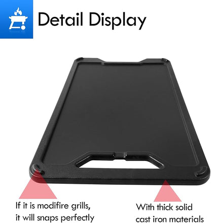 BAC609 Reversible Griddle Replacement Parts for Traeger Pellet Grill Insert Pro 34 TFB88PZB Pro 22 Pro 575 TFB57GLE Pro 780 Ridgeland 572 Woodridge Ironwood Modifire Griddle Plate Flat Top