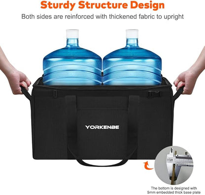 45L Camping Organizer, 1680D Heavy Duty Waterproof Camping Storage for Camping Cooking Utensils and Camping Cookware, with Hard Bottom, Camping Bag with Zippered Lid for RV, Hiking