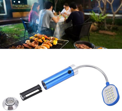 Magnetic Gooseneck Lamp, High Brightness LED Work Light 360° Adjustable for Outdoor Fishing BBQ Cycling Aluminum Alloy 4.3in Hose (Blue)