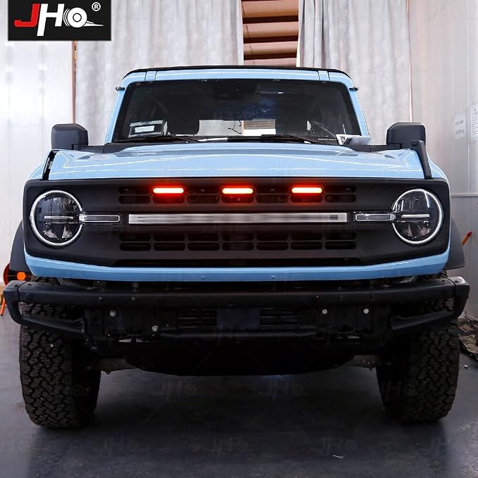 Front Grille LED Light Raptor Style Grill Trim for Ford Bronco 2021-2024