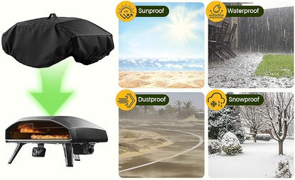 Pizza Oven Cover for Ooni 2 Pro 18" Gas Pizza Oven | Outdoor Accessory Fits 18" Gas Propane Powered Pizza Ovens, Weatherproof Waterproof 600D Heavy Duty Protective Cover