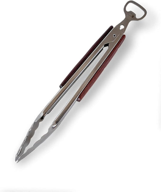 Pit Barrel Cooker Ultimate Tongs | Stainless Steel Grill Tongs with Bottle Opener | Hinge Lock Tongs Pit Barrel BBQ Tool