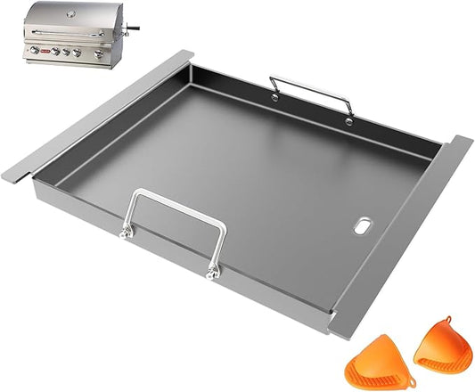 Universal Half Size Griddle Insert for Bull Grill 4 Burner Angus 41628 47628 41629, 16517 Griddle Plate for Outlaw 30" 26039 26038, for Bull Premium 18248 18249, Lion L75000 Grill Parts,Carbon Steel