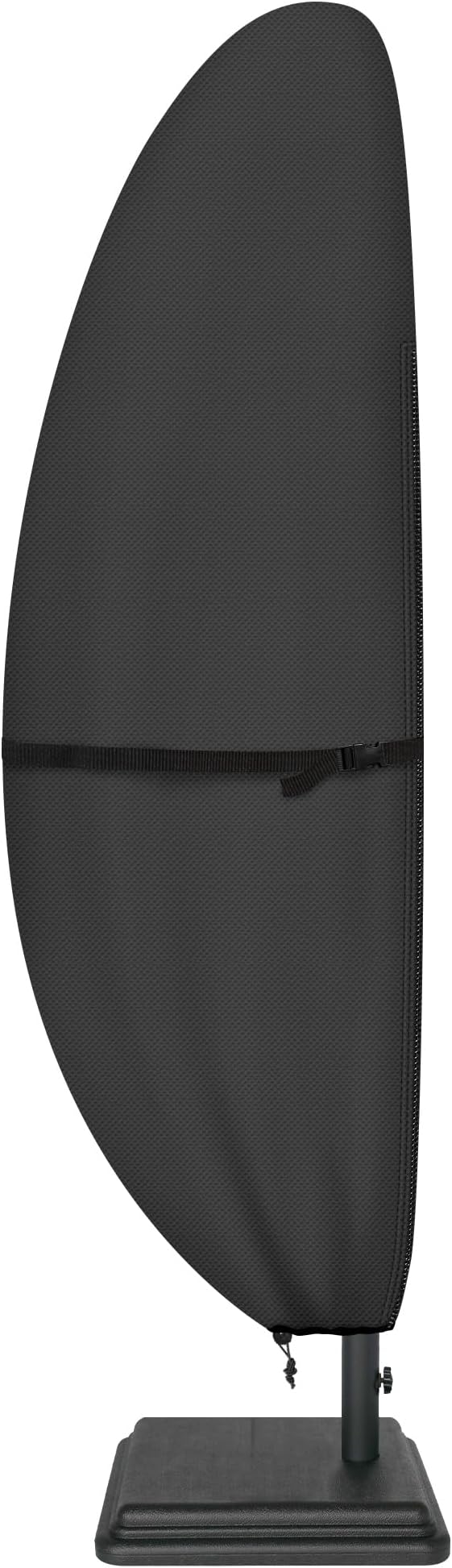ULTCOVER Patio Parasol 600D Waterproof Outdoor Offset Banana Style Umbrella Cover - Fits Cantilever Offset Umbrella 7.5-11.5 Feet, Black