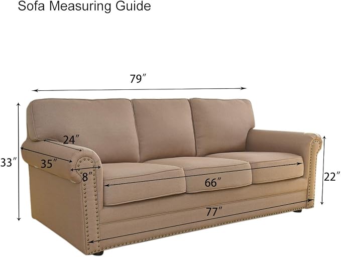 PureFit Stretch Couch Covers for Sofa Large Sofa Slipcovers Navy | 1-Piece Spandex Couch cover Soft Couch protector, Sofa cover Washable with Non Skid Foam and Elastic Bottom for Kids, Dogs
