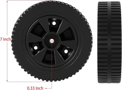 G437-0037-W1 Grill Wheels Replacement Parts for Charbroil Wheels Gas2coal 463344015 463436215 463347017 463343015 463376017 463432215 Kenmore 415.16123801 Plastic Black 7 Inch BBQ Wheel 2PCS