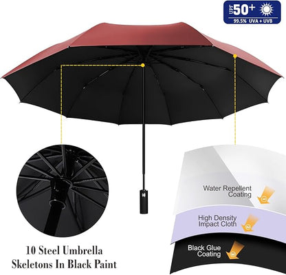 XLINGZA UPF 50+ Beach Umbrella with Adjustable Universal Clamp