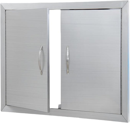 Outdoor Kitchen Doors 31" W x 24" H, Stainless Steel BBQ Access Doors, Flush Mount BBQ Door for Outside Kitchen Grilling Station, Barbeque Oven Island, Storage Cabinet Door