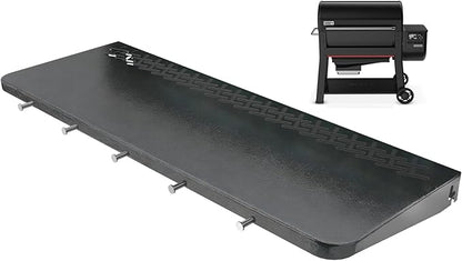DELSbbq Folding Front Shelf for Weber Searwood 600 XL Pellet Grills, Heavy-Duty Steel Table, Foldable Prep & Storage Station for Weber Searwood 600 XL Accessories