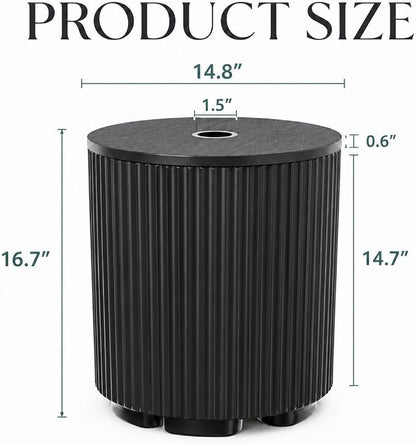 Patio Table with Hole for Umbrella, Pool Side Table, Black | Adjustable Knob, 1.5Inch Umbrella Hole, All Weather Material