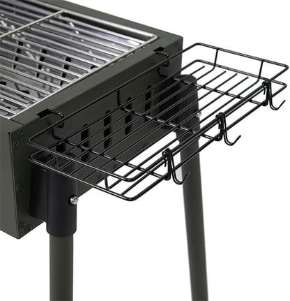 Portable Charcoal Grill for Camping BBQ, Outdoor Barbecue Grill with Detachable Skewers & Storage Basket, Smokeless Design, Easy to Carry Charcoal Grills BBQ,77 * 30 * 70Cm-D