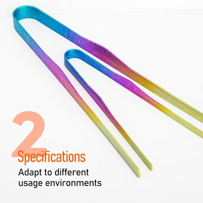 TiTo Titanium Grill Tongs Kitchen BBQ Tongs for Camping Outdoor Cooking Salad Steak Food Buffet Clip Grill Accessories (Large, Colorful)