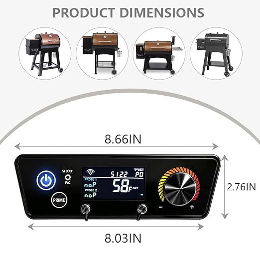 Upgraded WiFi and Bluetooth PID Trapezoid Control Board with Smart APP Control for Pit Boss Wood Pellet Grill Lexington 540/Classic 700/Austin XL 1000/440FB1 Matte Black Models