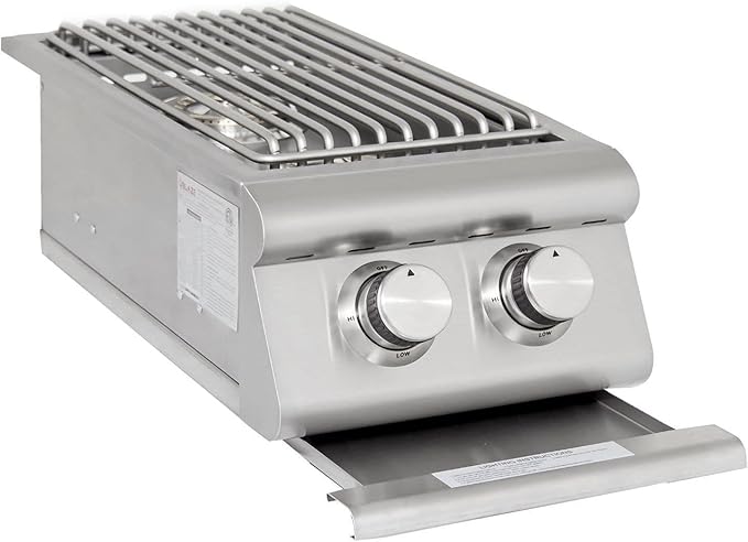 Heavy-Duty Stainless Steel Outdoor | Blaze Double Side Burner Propane LP Grill Barbeque | LED Lights Thermometer | Best Of Backyard For Grilling Masters | BLZ-SB2LTE-LP