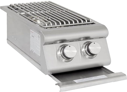 Heavy-Duty Stainless Steel Outdoor | Blaze Double Side Burner Propane LP Grill Barbeque | LED Lights Thermometer | Best Of Backyard For Grilling Masters | BLZ-SB2LTE-LP