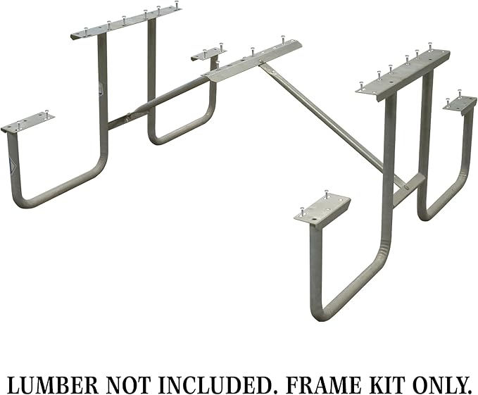 Picnic Table Frame Kit – Commercial Grade, Fully Welded Steel, 6-Foot DIY Design (Customer Supplies Lumber), Made in The USA