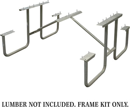 Picnic Table Frame Kit – Commercial Grade, Fully Welded Steel, 6-Foot DIY Design (Customer Supplies Lumber), Made in The USA