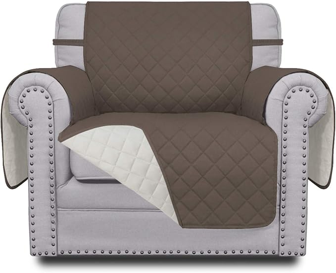 Easy-Going Reversible Couch Cover, Small Chair, Taupe/Ivory | Machine Washable Slipcover For Dogs, Water Resistant Furniture Mat For Living Room, Non-Slip Sofa Cover, Pet Friendly
