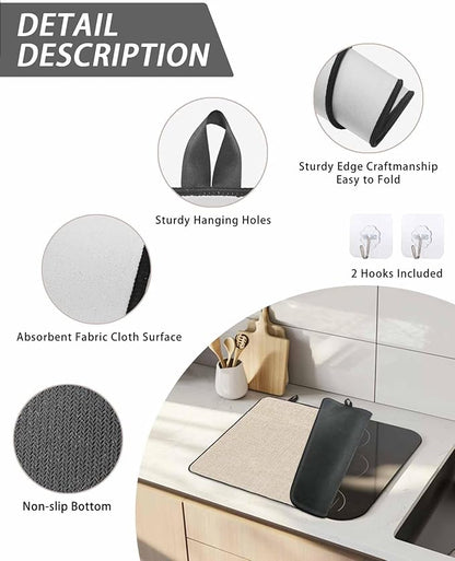 Stove Top Covers for Electric Stove 31x24 Inches, Vintage Cream HeatResistant Glass Cooktop Protector, Farmhouse Retro Solid Color Linen Texture Ceramic Stovetop Countertop Covers Mat, Oven Cover