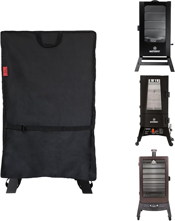 Outdoor Electric Smoker Cover for Masterbuilt 40",Pit BOSS 77700/77550 PBV3P1,Dyna-Glo 36" & 43",Broil King 923617 SmokeWaterproof Vertical BBQ Smoker Cover (25" W x 30" D x 47" H)