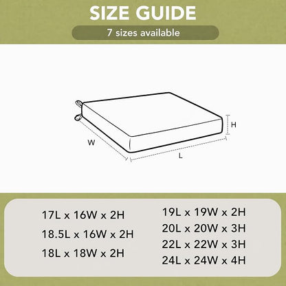 Outdoor Chair Cushions, Set of 4, 19 x 19 Inch, Beige | Water Resistant, Fade Resistant, Patio Furniture Square Seat Replacement, Removable Cover with Ties, Non-Slip Bottom