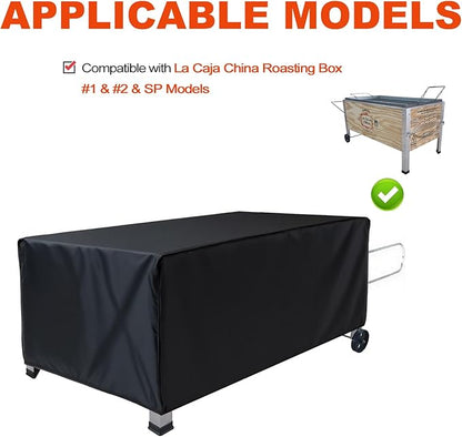 Cover for La Caja China Roasting Box, Compatible with #1 & #2 & SP Models Pig Roaster Grill, Made of Heavy-Duty 600D Oxford, All Weather Waterproof Covers