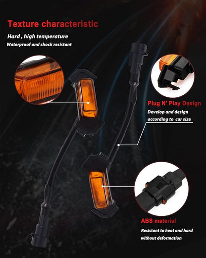4Pcs Amber LED Grill Lights Kit for 2020-2022 Toyota Tacoma | for TRD Off-Road & Sport OEM Grille,Amber Shell, w/ Wiring Harness,Not for 2020-2021 OEM SR/SR5/Limited/TRD Pro Grilles