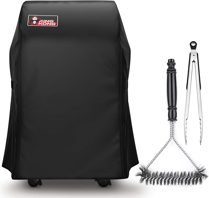 Kingkong 7105 Premium Grill Cover for Weber Spirit 210 Series Gas Grills with Both Collapsed (Not Fit for Spirit II E-210) Including Grill Brush and Tongs