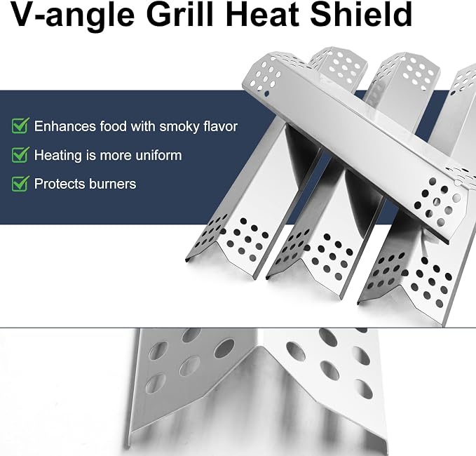 Criditpid Grill Replacement Parts for Nexgrill 720-0925P 720-0925, Grill Heat Plates Shields, Burner Tubes and Igniter, Grill Grates Kit for Nexgrill 720-0925P 4 Burner Gas Grill.