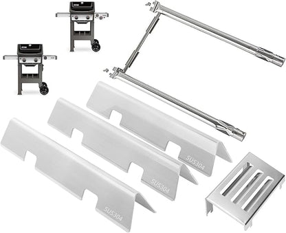 Spirit Grill Parts for Weber Spirit 2 Grill Parts GS4 Spirit II 200 SER E210 S210 Replacement for Weber GS4 Spirit 2 Flavorizer Bars 7635 67045 3400301, Burner Tube 67024 69785 & Heat Deflector 67060