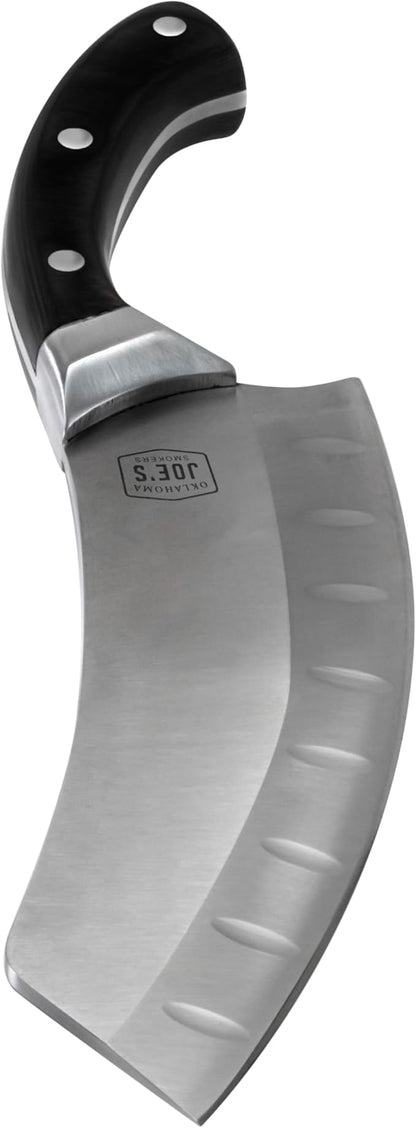 Oklahoma Joe's Blacksmith Cleaver & Chef Knife with Holster,Silver/Black
